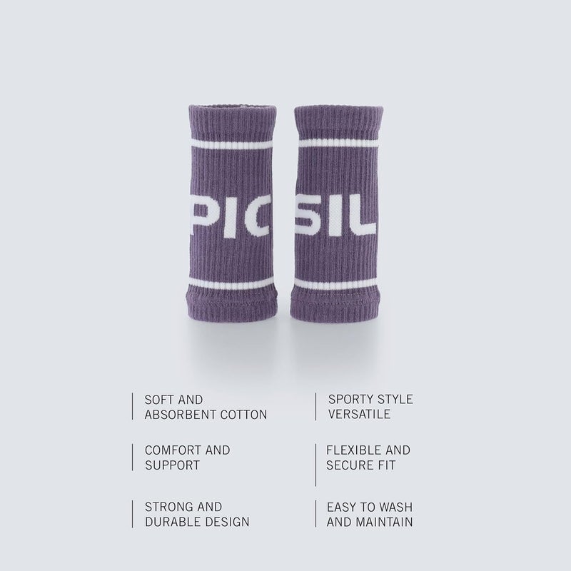 PICSIL - Cotton Sports Wristbands | Absorbent and Breathable | Ideal for Gym, Cross Training, Running and Tennis | Use with Grips | Unisex Design | - Image 3